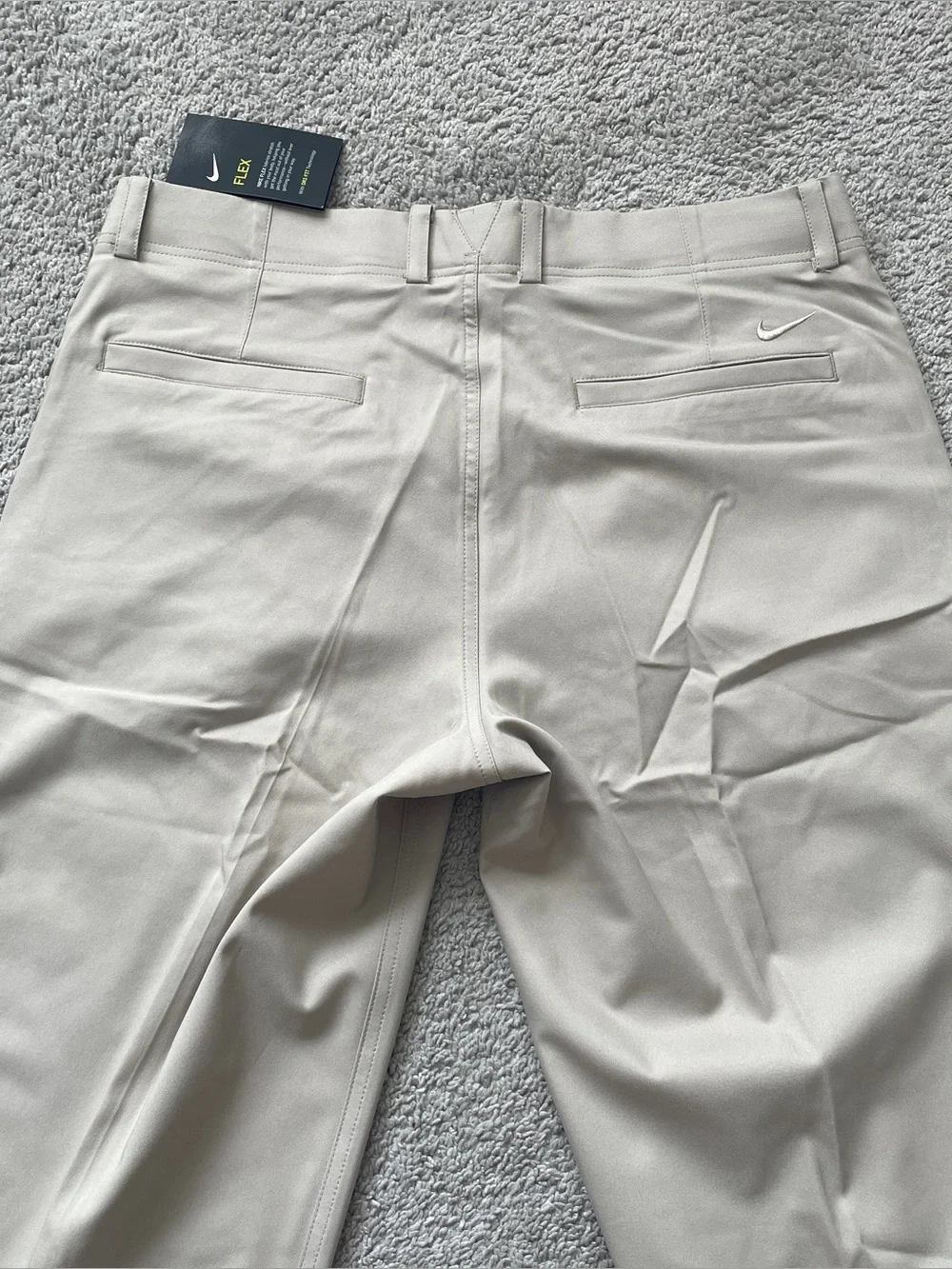 NWT Nike Golf Flex Dri-FIT Pants Mens 34 Khaki Beige Unhemmed Long AJ6317-221